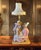 This impressively large Mid-Century Azzolin Brothers Capodimonte Porcelain Table Lamp captures an 18th century scene...