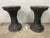 1920s Pair of Vintage North Carolina Estate Blackened Cast Stone Garden Stools For Sale - Image 5 of 11