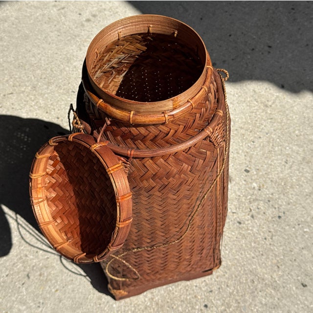Large Balinese Basket with Drawstrings For Sale - Image 10 of 18