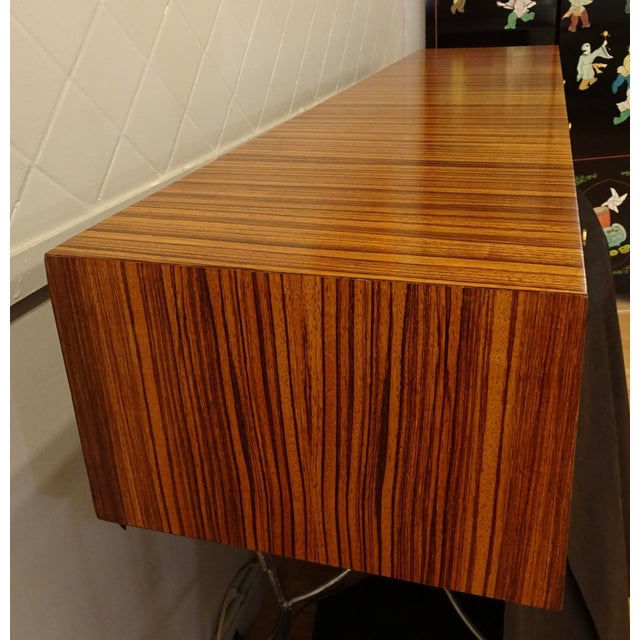 1960s Floating Zebrawood Sideboard From the Directional Custom Collection 1967 For Sale - Image 5 of 16