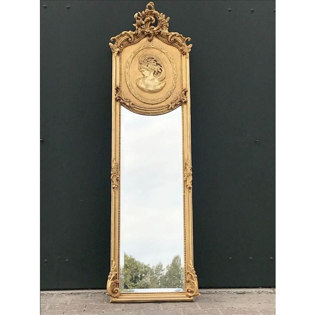 Gold 1970 Italian Rococo Gold Wood Full Length Mirrors - Pair 2 PCS For Sale - Image 8 of 12