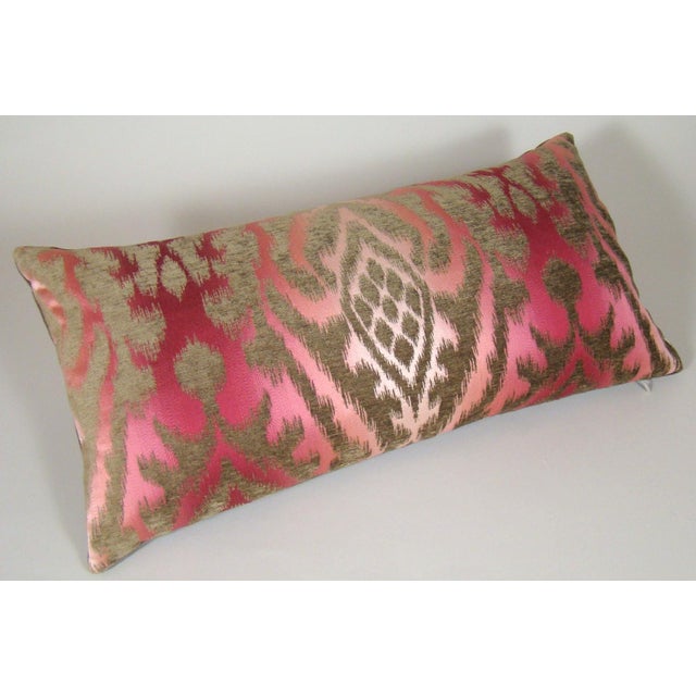 Raspberry Mocha Silk Velvet Ikat Bolster Pillow Cover Chairish