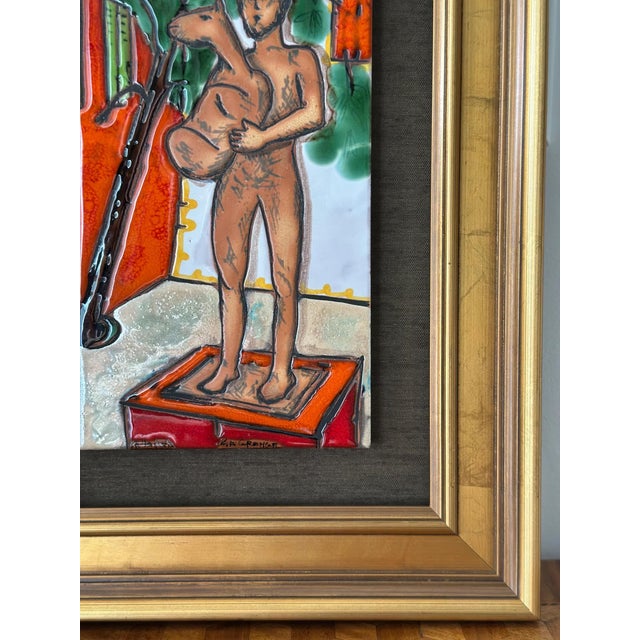 Pablo Picasso L’homme Au Mouton Ceramic Tile Panel After Picasso, 1977, Vallauris For Sale - Image 4 of 6