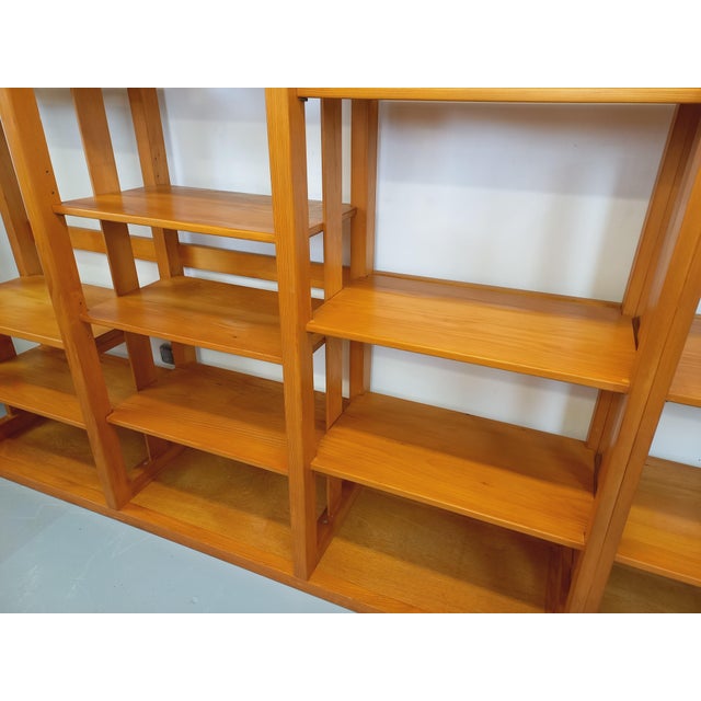 Large Modular Bookcase with Pine Shelves, 1970s, Set of 6 For Sale - Image 4 of 18