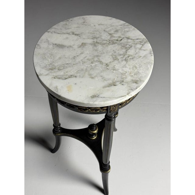 French Side Table with Marble Top For Sale - Image 6 of 14