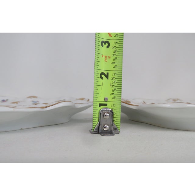 White Porcelain Snack Dish Divided Oyster Serving Plate a Pair 4579b For Sale - Image 8 of 14