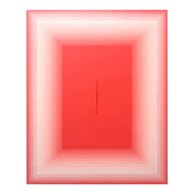 Contemporary Abstract Acrylic on Canvas "Autosuggestion (Peach)" by Andy Harwood For Sale