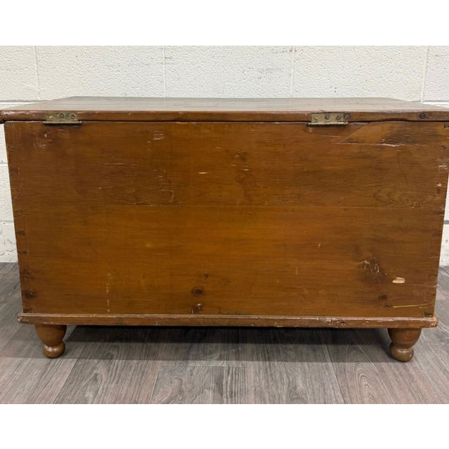 Antique American Primitive Solid Pine Blanket Chest For Sale - Image 10 of 10