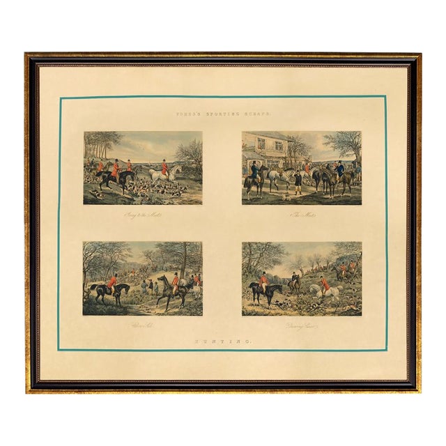 Framed Fox Hunt Print, Fore's Sporting Scraps For Sale