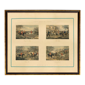 Framed Fox Hunt Print, Fore's Sporting Scraps