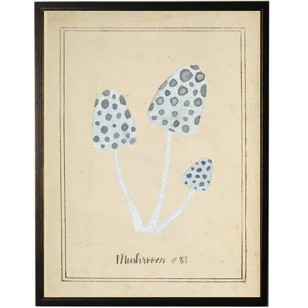 Illustration Spotted Mushrooms in Black & Copper Shadowbox 23 X 29 For Sale - Image 3 of 3