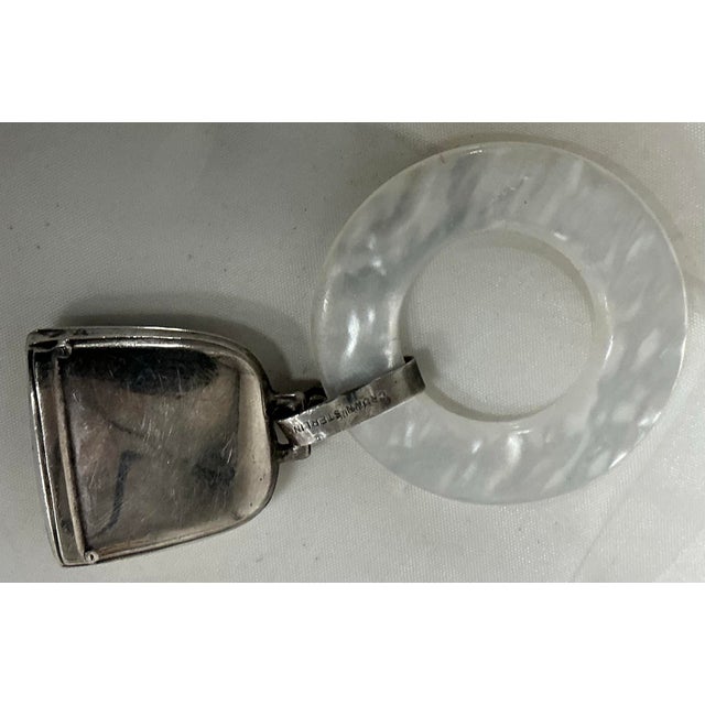 Early 20th Century Vintage Crown Sterling Teething Ring With Sterling Baby Rattle and “Nicole” Ingraving For Sale - Image 5 of 8