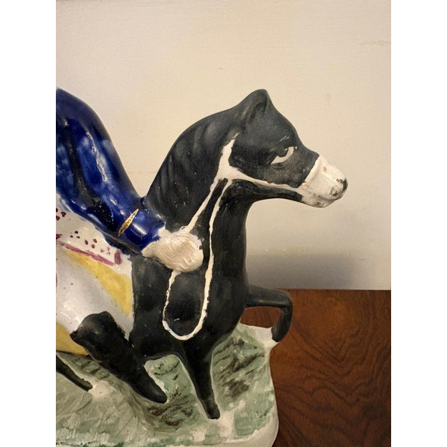 Antique Staffordshire Figure of Dick Turpin on Horseback, 1880 For Sale - Image 6 of 11