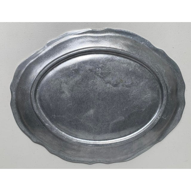 1970s Aluminum Oval Serving Platter For Sale In Los Angeles - Image 6 of 6
