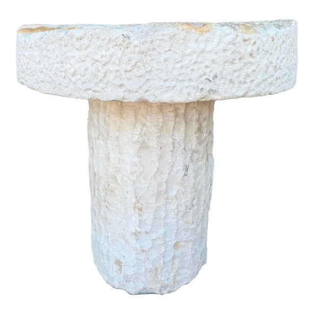 Late 20th Century Limestone Outdoor Table or Pedestal 31" For Sale