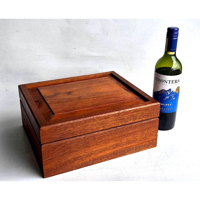 Vintage Tropical Hardwood Humidor With Spanish Cedar Lining For Sale - Image 13 of 15