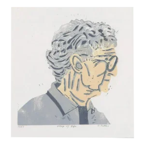 Shirley Tabler Map of Life Portrait Linocut