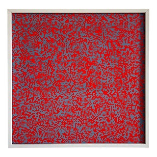 Francois Morellet, A Detail of the 40,000 Red and Blue Squares, 1965, Serigraph For Sale