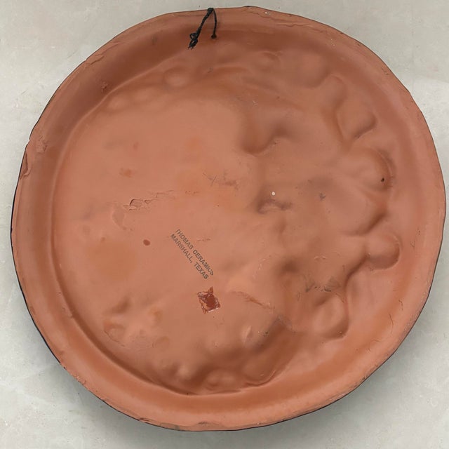 1980s Vintage Ceramic Moon Studio Pottery Wall Plaque For Sale - Image 5 of 7