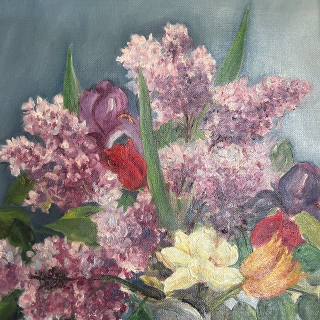 1960’s original still life painting titled “Spring Flowers”. Signed and framed. Measures 14x18 or 17.5x21.5 framed. Check...
