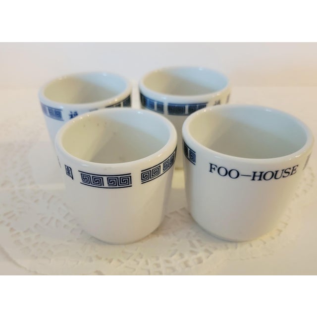 Rare Vintage Taiwan Tatung China Porcelain Sake Cups, Set of 4, Footed House. Measures 3" tall, 3" wide. Gorgeous pieces...