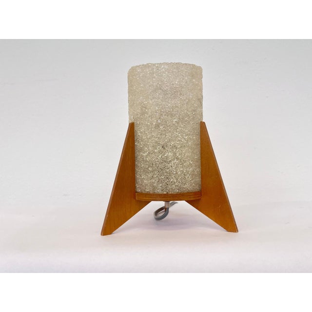 Wood Space Age Table Lamp Rocket attributed to Pokrok Zilina, 1970s For Sale - Image 7 of 9