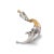 Sterling Silver 22K Gilded Crescent Moon Mihail Chemiakin Slide Pendant. This striking handmade pendant is crafted in 925...