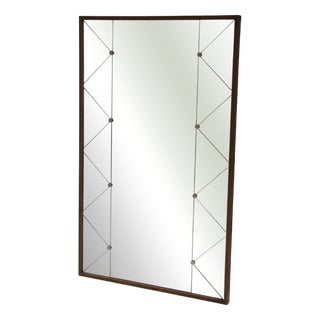 Scandinavian Teak and Metal Mirror, 1960 For Sale