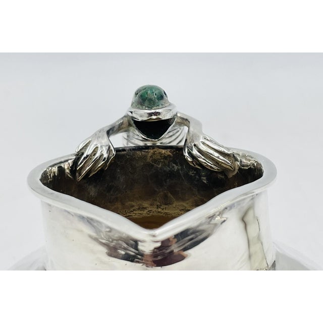 1980s Malachite Lizard Creamer & Sugar Set by Emilia Castillo for Los Castillo, Mexico For Sale - Image 16 of 18