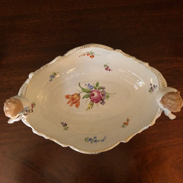 Early 20th Century Early 20th Century German Porcelain Centerpiece Bowl and Candle Holders - 3 Piece Set For Sale - Image 5 of 13