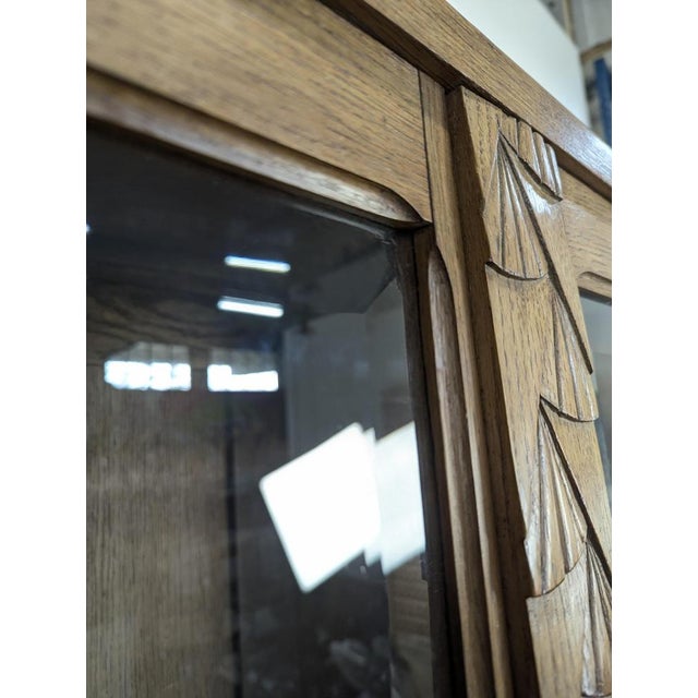Wood Art Deco Style Oak Display Cabinet For Sale - Image 7 of 9
