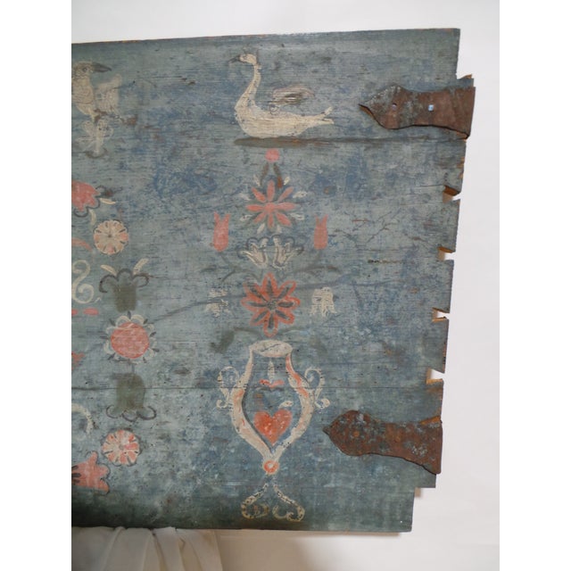Swedish 100% Original Painted Trunk Front Dated 1818 For Sale - Image 10 of 10