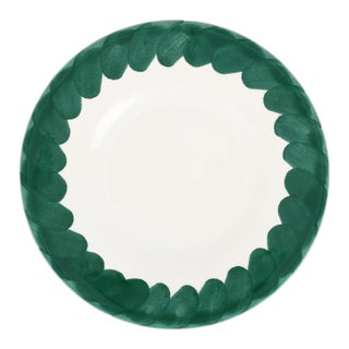 Lisbon Green Brushstroke Salad Plate For Sale