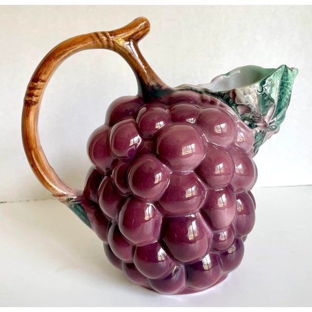 Vintage Italian Grape Figurative Ceramic Pitcher For Sale In Los Angeles - Image 6 of 10