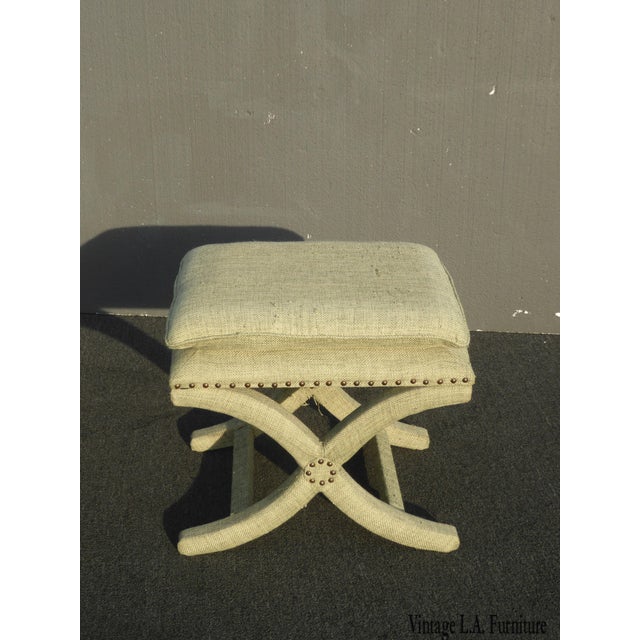 Vintage Sage Green Ottoman Savanrola X Style Bench Chairish