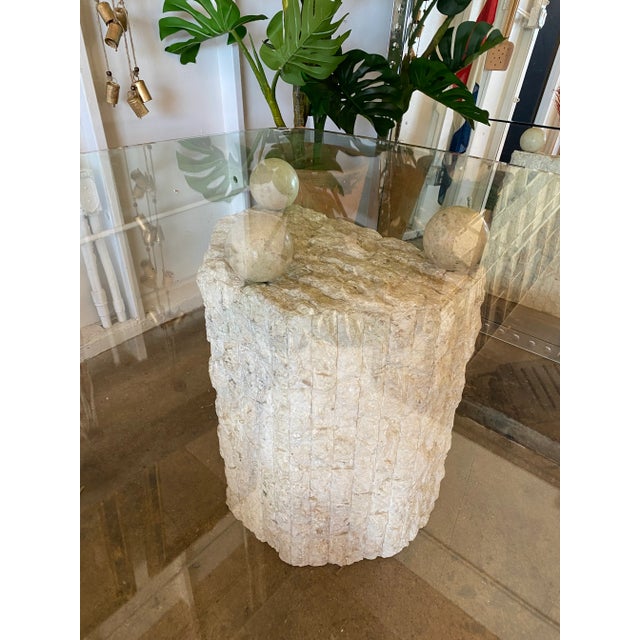 1980s Natural Mactan Stone Dining Table For Sale - Image 4 of 5