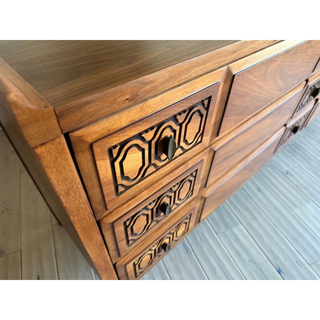 1960s Refinished Mid Century Modern Walnut Dresser For Sale In Philadelphia - Image 6 of 10