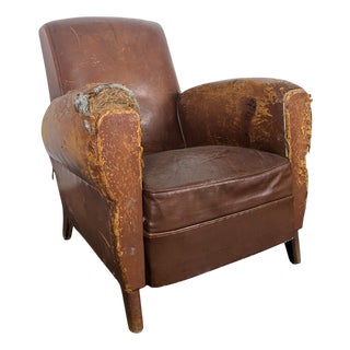 Club Chair in Leather For Sale