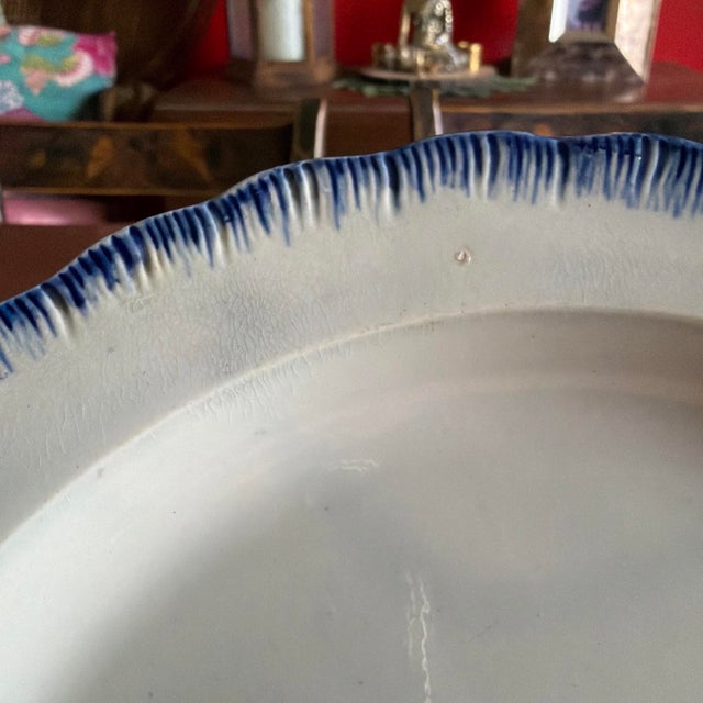 A Very Nice Antique Blue Feather-Edge Pearlware Plate, Circa 1800 For Sale - Image 10 of 13