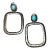 Late 20th Century Turquoise and Silver Navajo Oversized Statement Earrings - 2 Pieces For Sale
