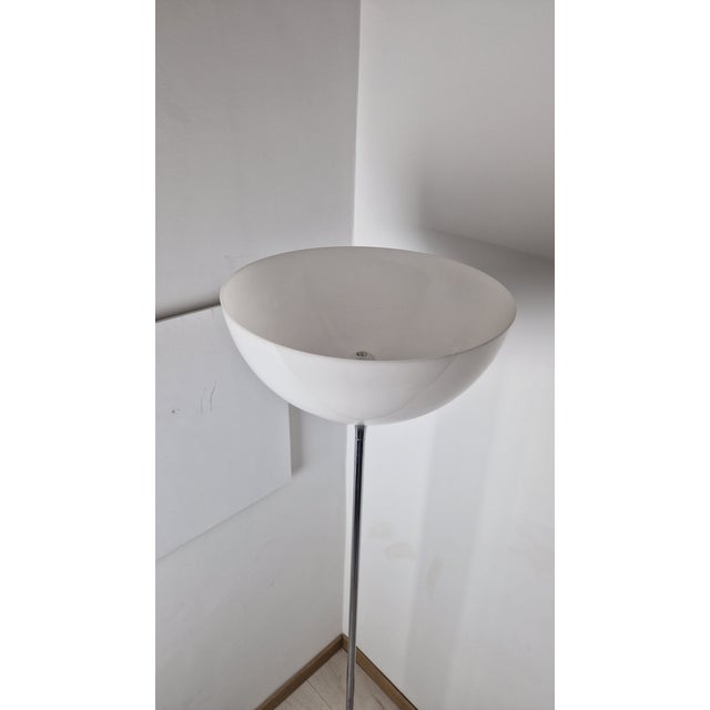 Floor Lamp in Chrome with Milk Glass Lampshade, 1970s For Sale - Image 6 of 10