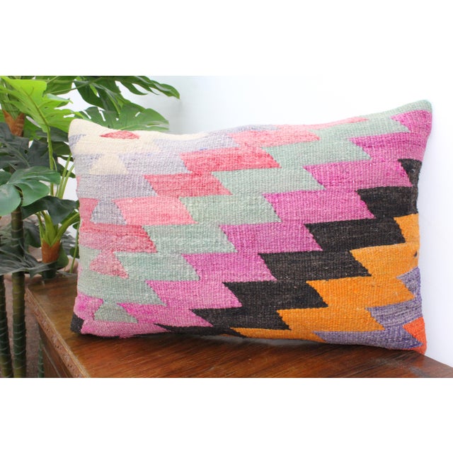 Turkish Kilim Decorative Pillow Cover - 15"x22.5" For Sale In Raleigh - Image 6 of 8