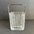 Mid Century Hoya Ice Bucket & Rocks Glasses MCM Frosted Glass Ice Cube Barware Set of 3 For Sale - Image 6 of 12