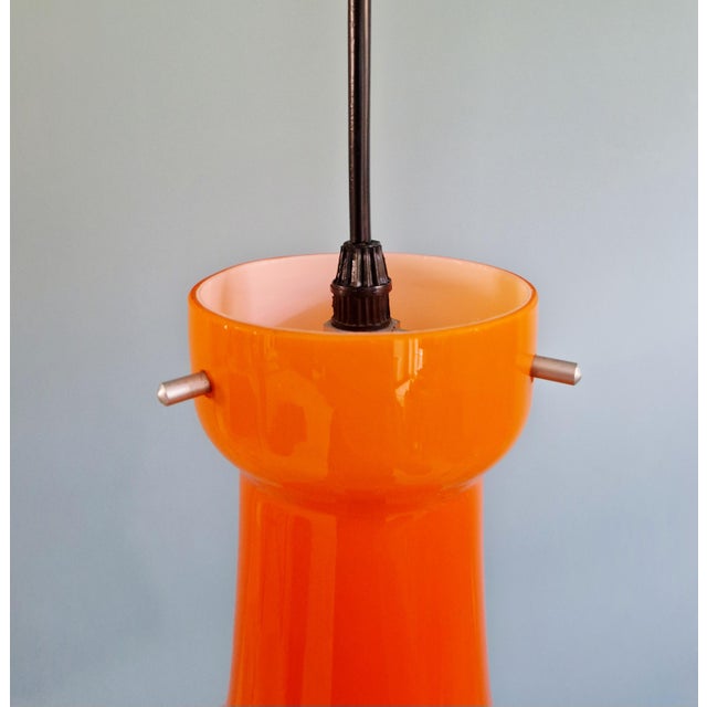 Space Age Orange Opaline Glass Pendant from Targetti Sankey, Italy, 1960s-1970s For Sale - Image 4 of 12
