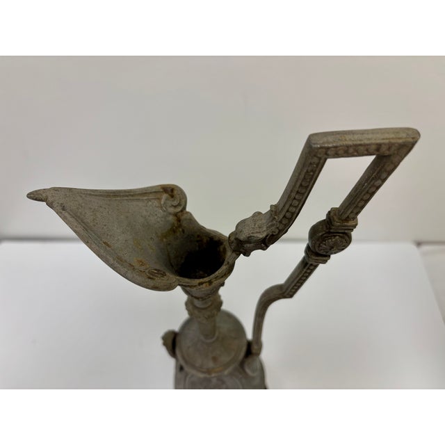 Antique Victorian Neoclassical Metal Mantle Ewer For Sale - Image 9 of 10