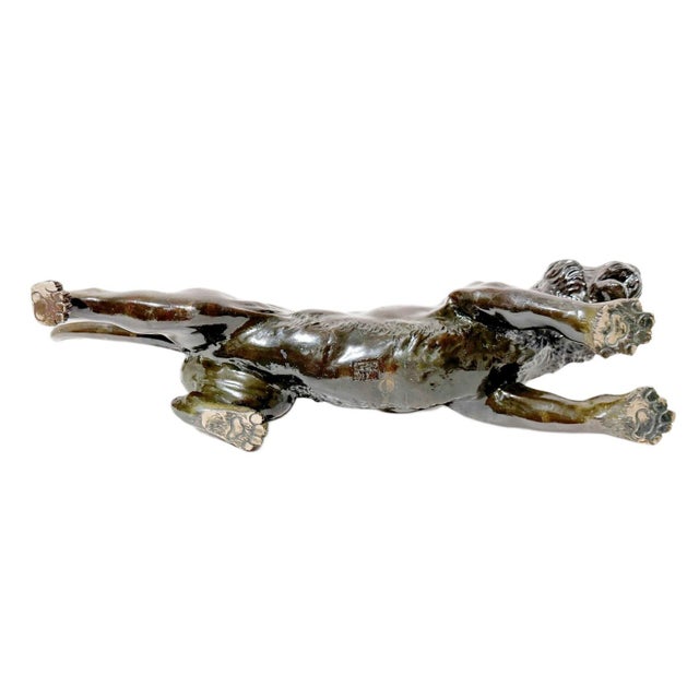 Antique 19th Century Japanese Meiji Okimono Bronze Tiger Sculpture - Signed For Sale - Image 11 of 12