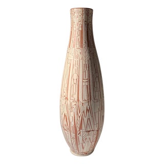 Monumental Theo & Susan Harlander Brooklin Ontario Pottery Cubist Vase For Sale
