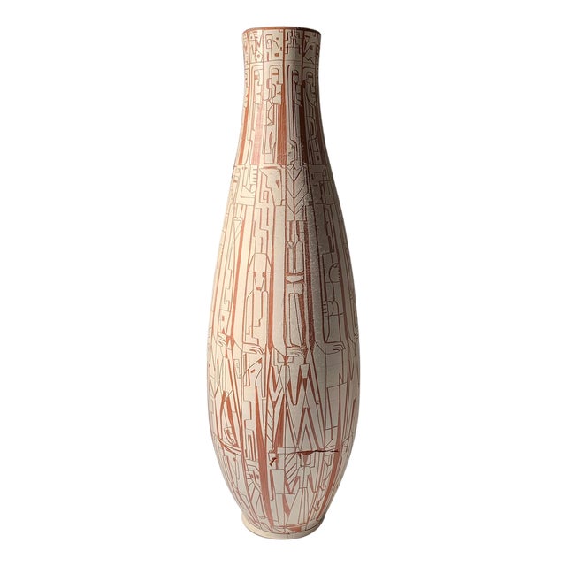 Monumental Theo & Susan Harlander Brooklin Ontario Pottery Cubist Vase For Sale
