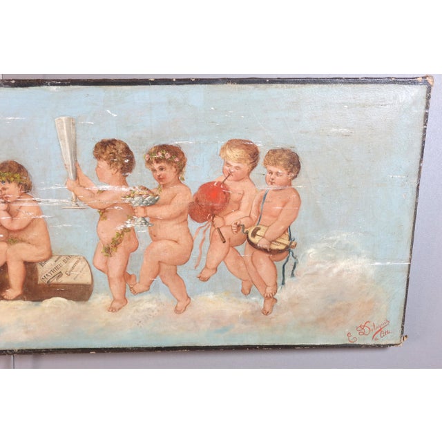 Cherubs, 1890s-1910s, Oil on Canvas For Sale - Image 6 of 14