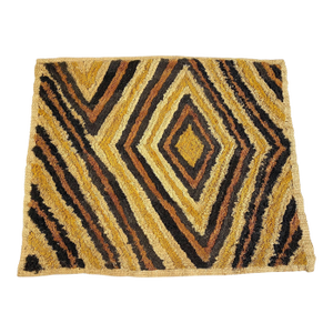 Vintage African Kuba Kasai Velvet Raffia Textile Zaire 20 "By 23.5"